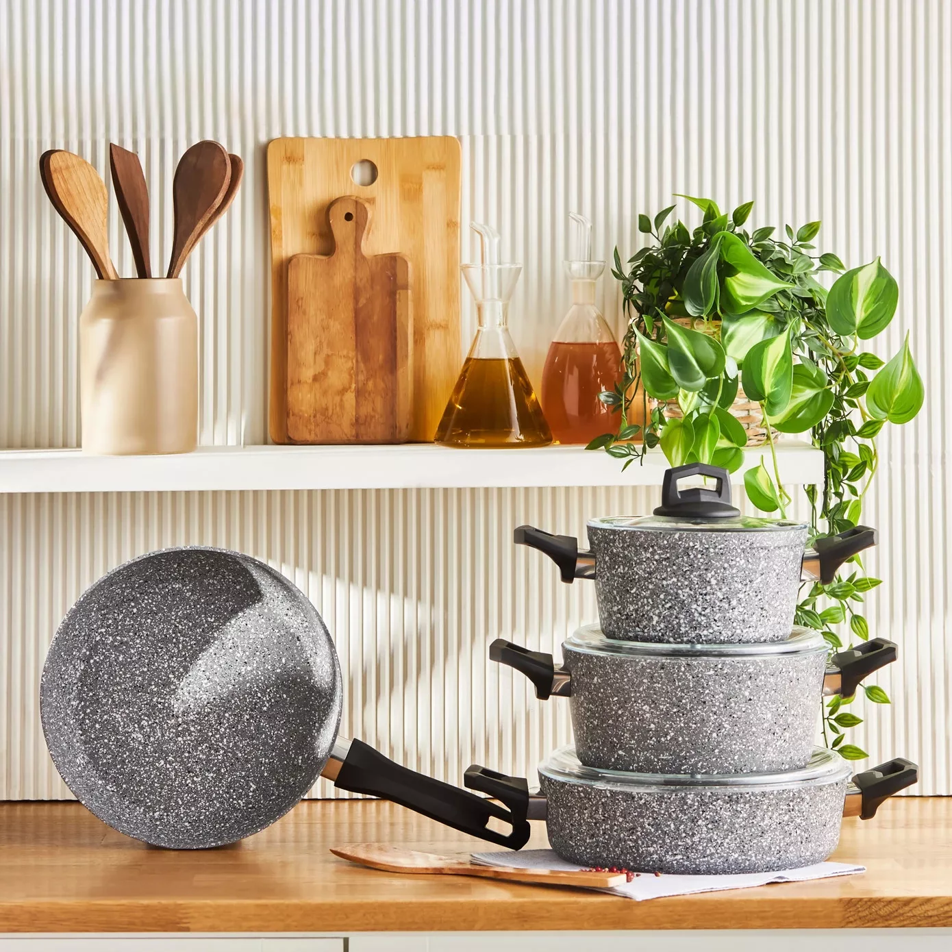 سرویس قابلمه و تابه بیوگرانیتی 7 پارچه کاراجا مدل Biogranit Ayaz