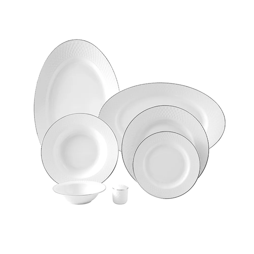 سرویس غذاخوری 28 پارچه چینی زرین ایران سری رادیانس مدل سمن درجه عالی