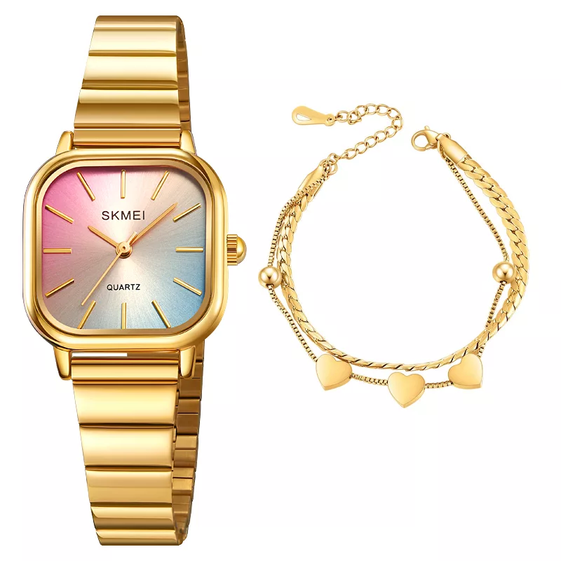 ساعت مچی عقربه‌ای کوارتز زنانه اسکمی مدل 2190GD به همراه دستبند