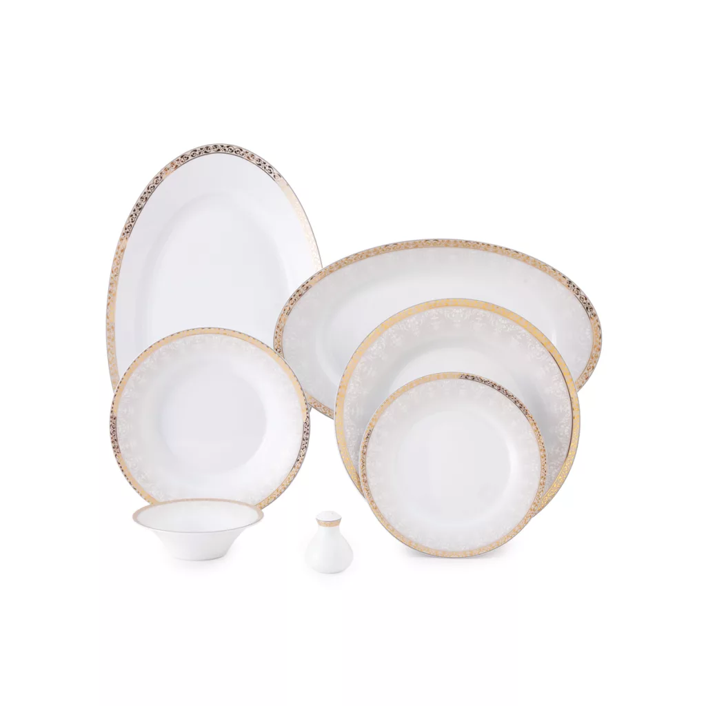 سرویس غذاخوری 35 پارچه چینی زرین ایران سری شهرزاد مدل رومینا درجه یک