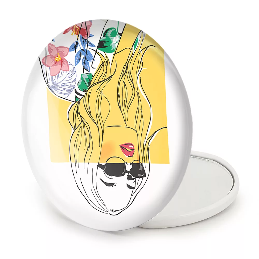 آینه جیبی خندالو طرح دختر قوی Girl Power مدل تاشو کد 28951