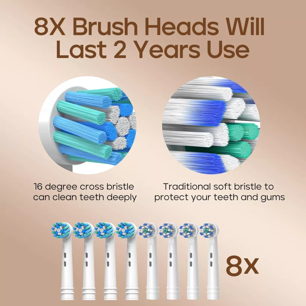 مسواک برقی سیگو مدل SG-2603 به همراه سری یدک بسته 8 عددی