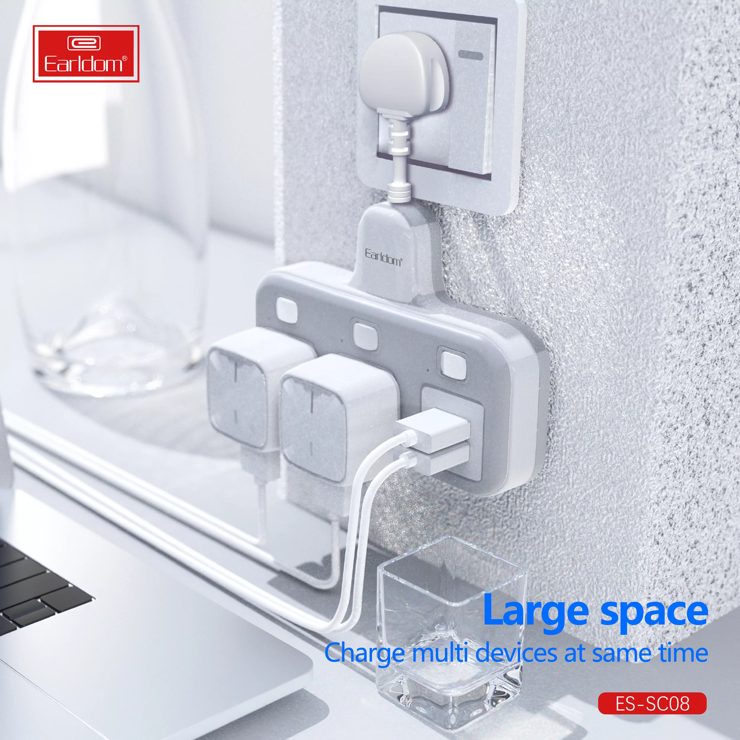 چندراهی برق ارلدام مدل POWER SOCKET SC08