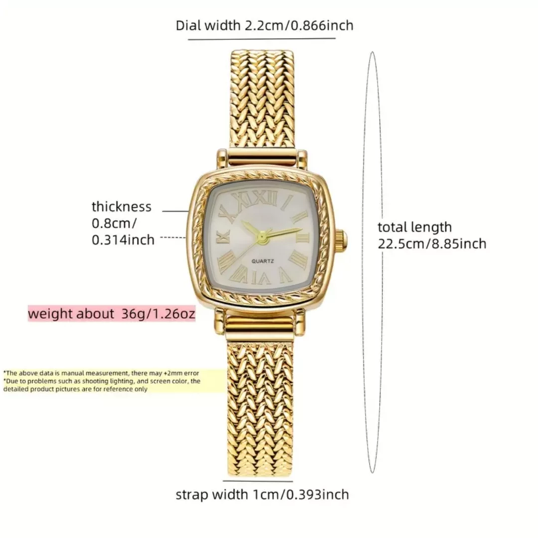 ساعت مچی عقربه‌ای کوارتز زنانه مدل اسپرت مینیمال بند استیل طرح بافت گندمی کد ۲