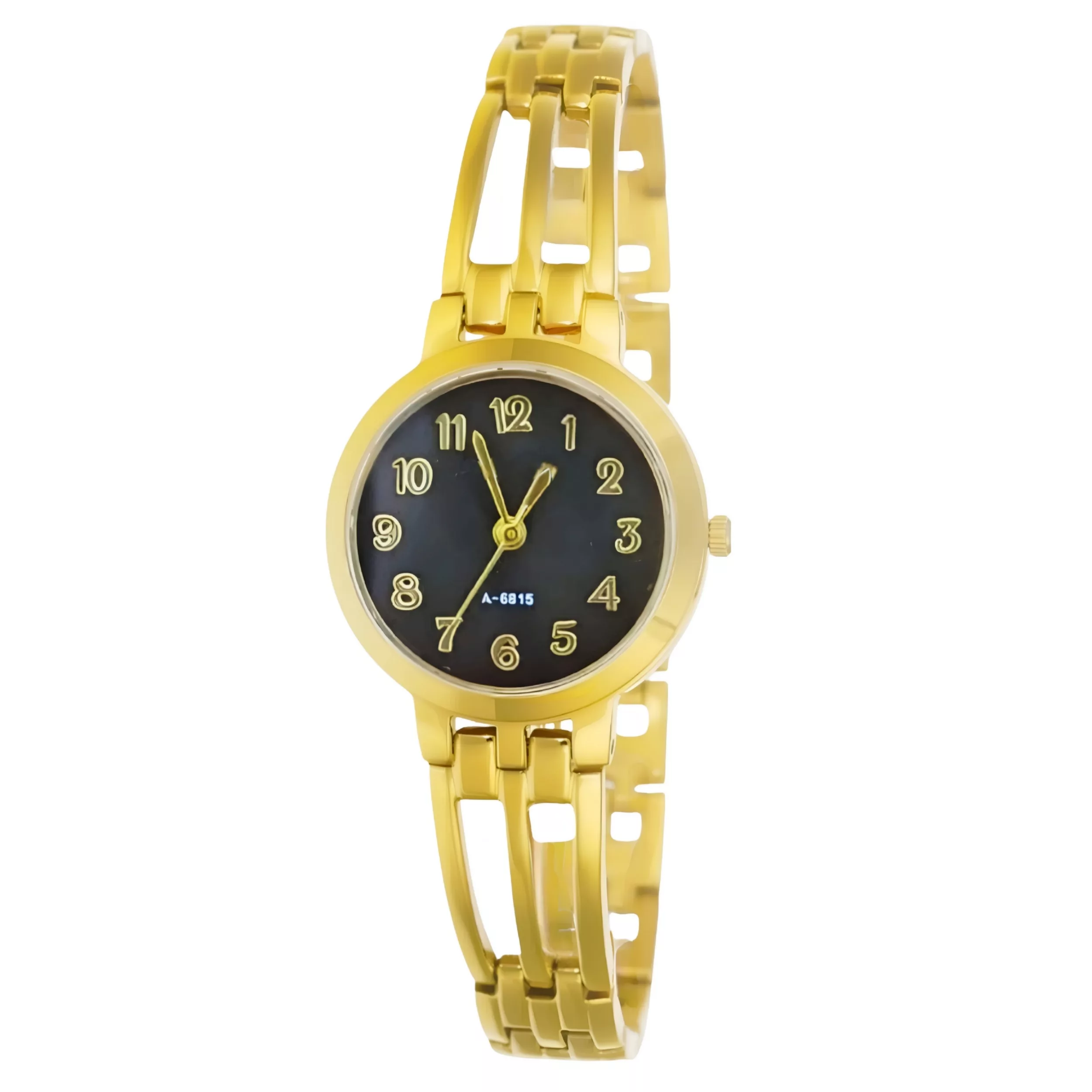 ساعت مچی عقربه‌ای کوارتز زنانه مدل ظریف بند دستبندی سه شاخه کد ۱