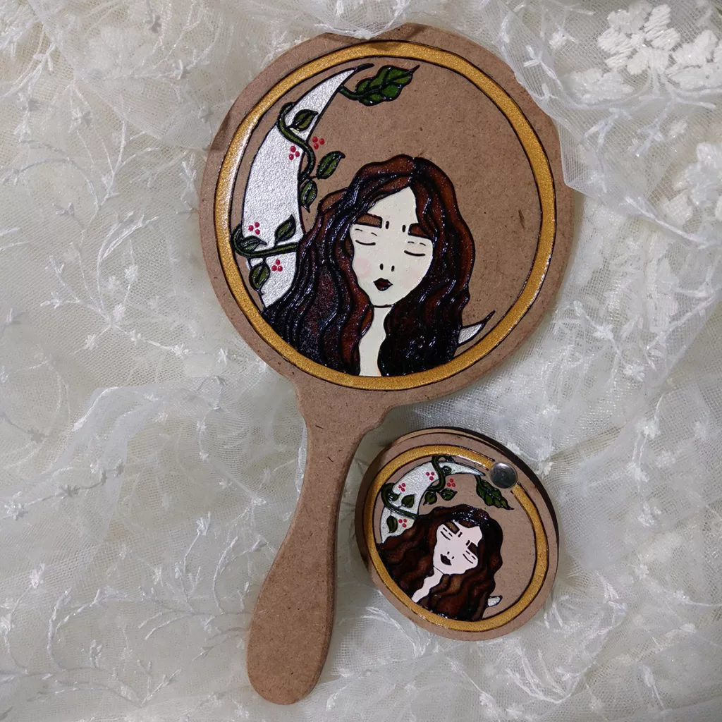 آینه آرایشی مدل رستا به همراه آینه جیبی