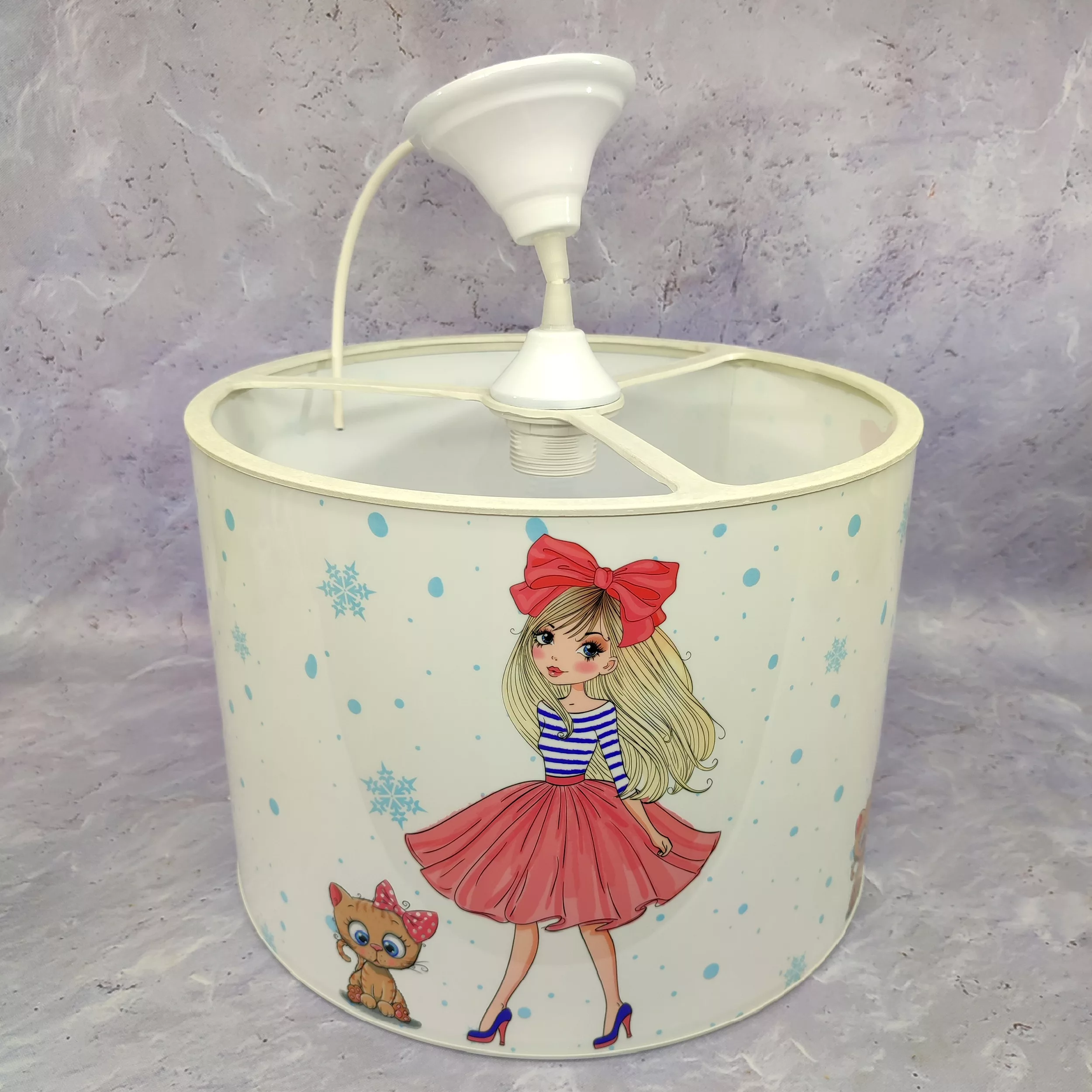 لوستر کودک مدل دختر و گربه