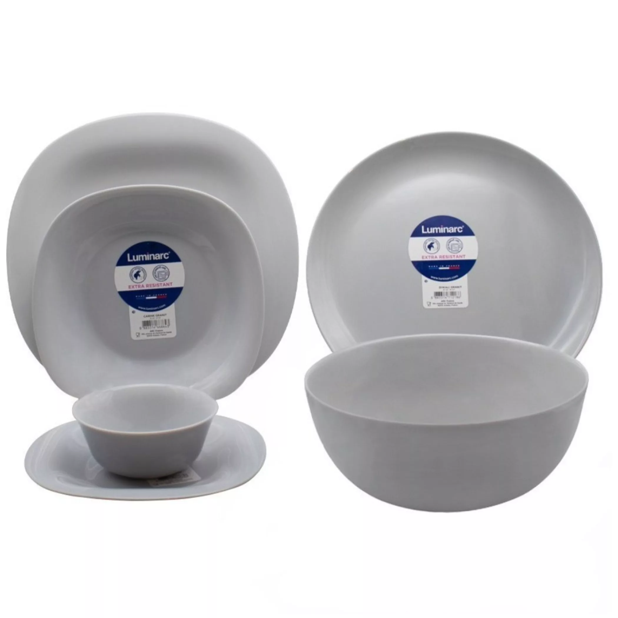 سرویس غذاخوری 27 پارچه 6 نفره لومینارک مدل مربع طرح ساده