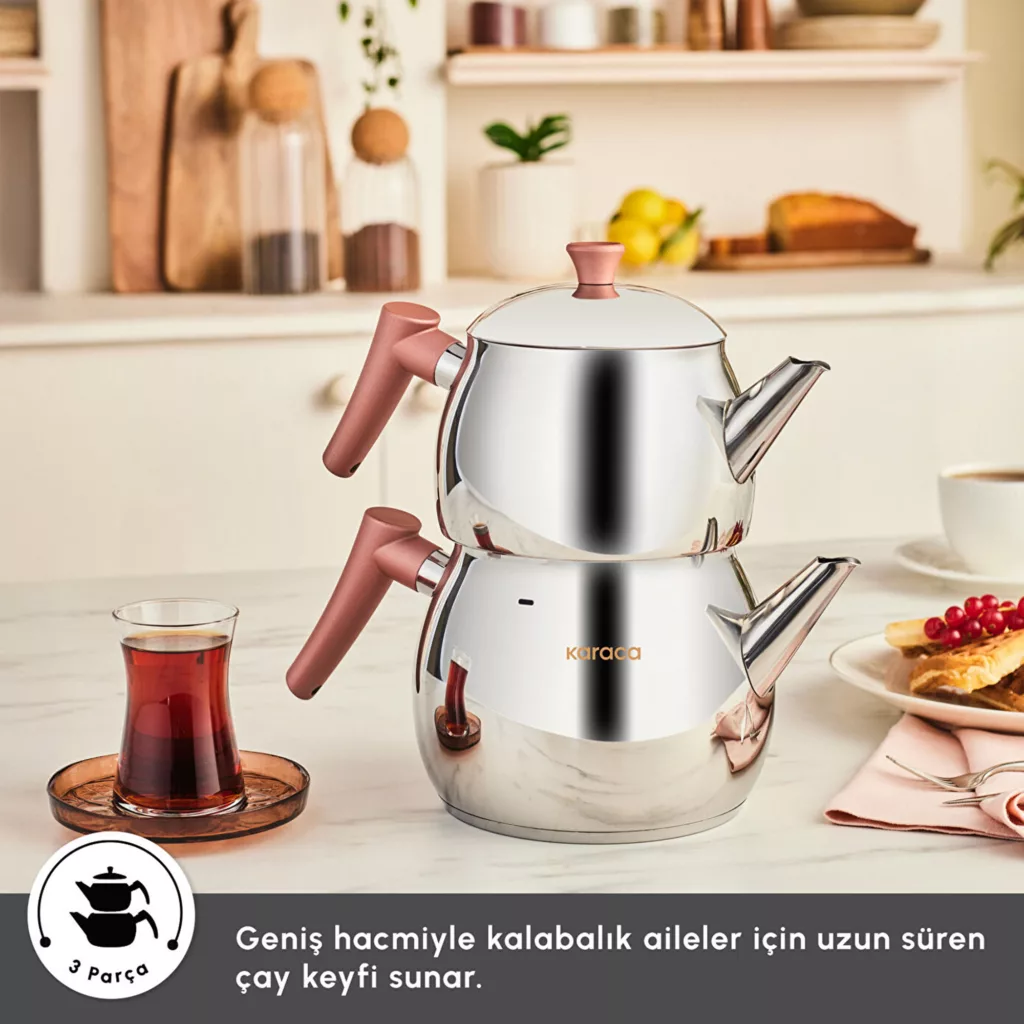ست کتری و قوری کاراجا مدل SEP-FREZYA Midi گنجایش کتری 1.5 لیتر و گنجایش قوری 1 لیتر
