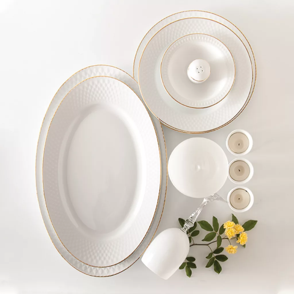 سرویس غذاخوری 28 پارچه چینی زرین ایران مدل رادیانس زرین درجه 3
