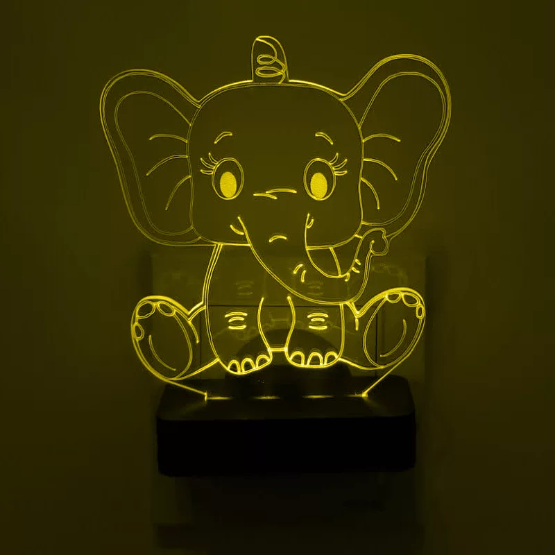 چراغ خواب اتاق کودک طرح فیل مدل دیواری