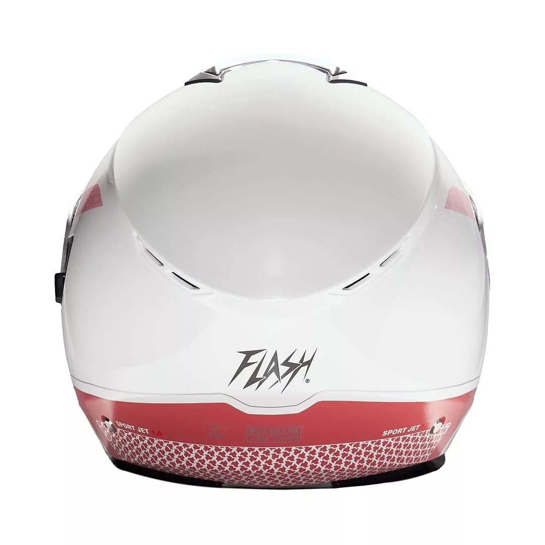 کلاه کاسکت بدون فک فلش مدل 852 glossy pink-white