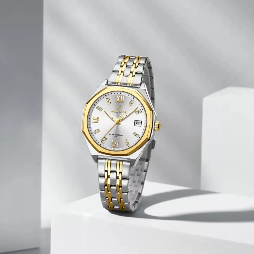 ساعت مچی عقربه ای زنانه نیوی فورس مدل تاریخدار کد NF5052