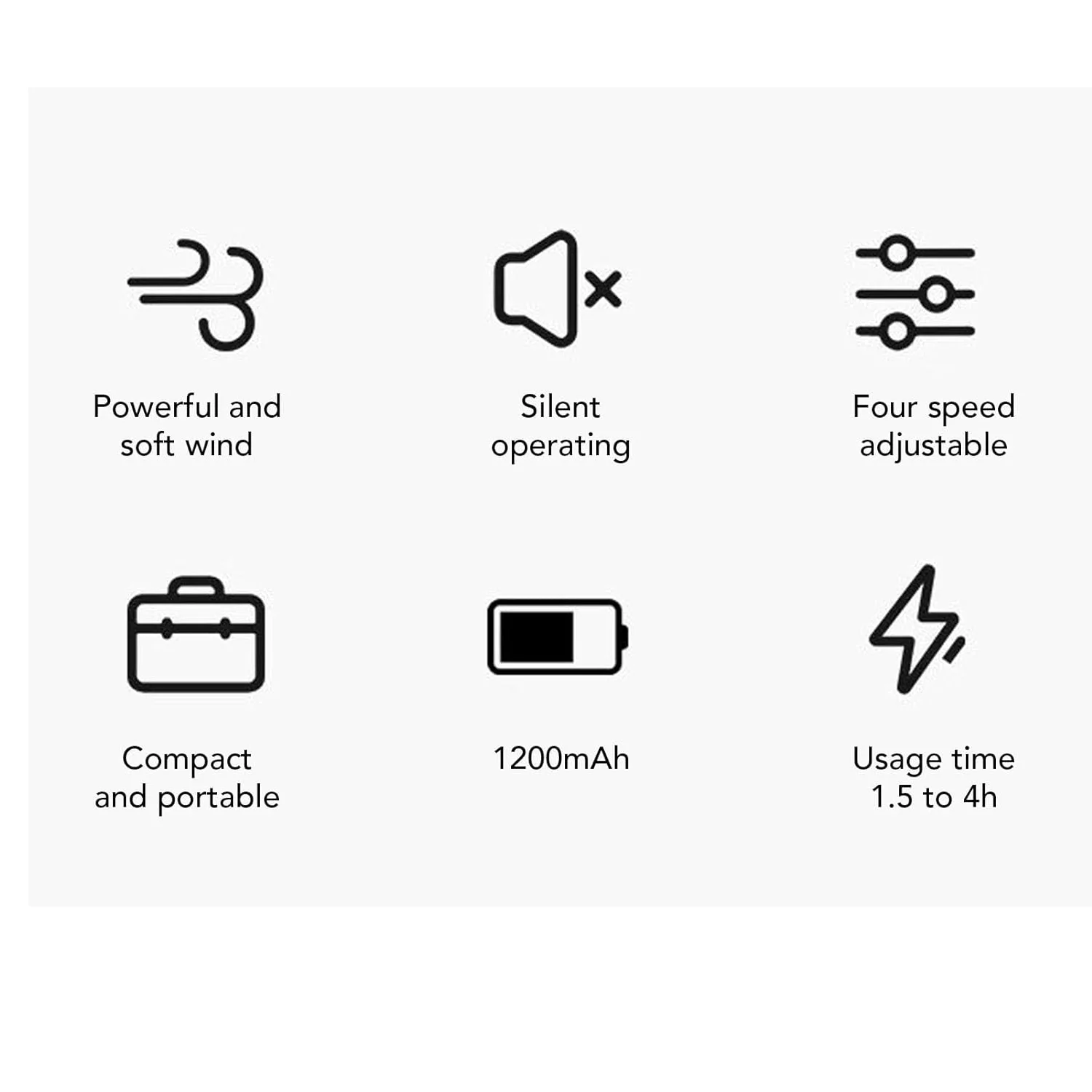 پنکه شارژی رومیزی مدل WT-L19 ظرفیت 1200 میلی آمپر ساعت