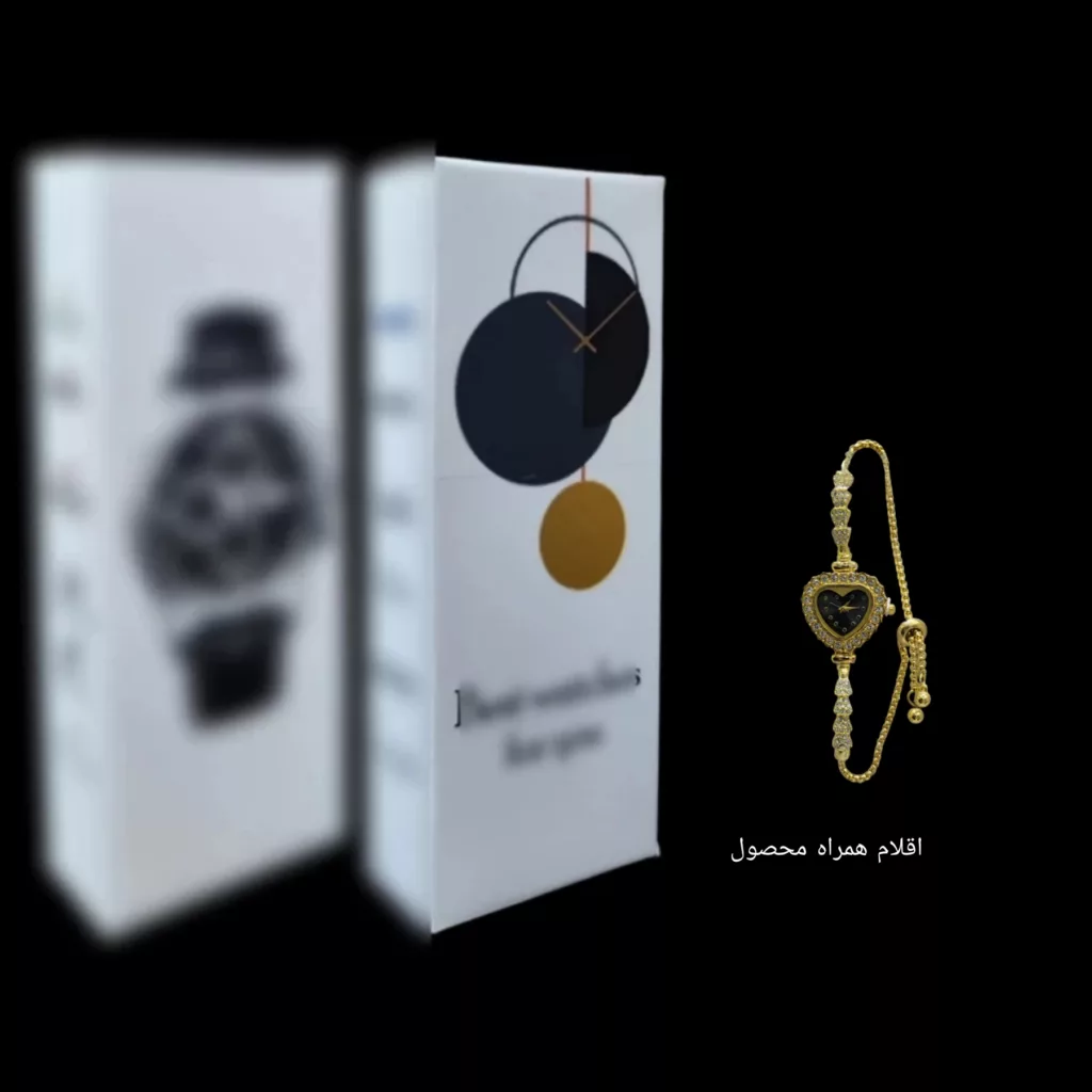 ساعت مچی عقربه ای زنانه مدل دور نگین بند نگین دار دستبندی طرح قلب کد 3