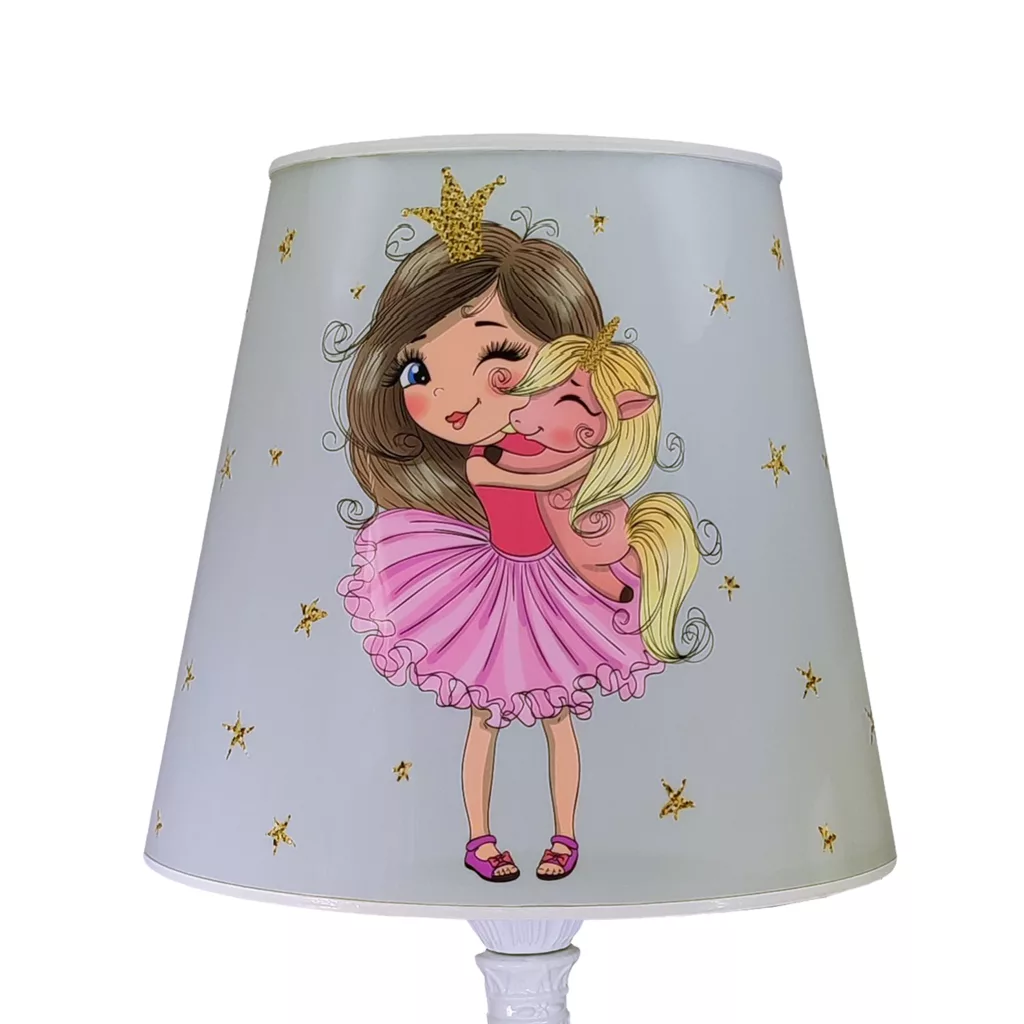 چراغ خواب اتاق کودک مدل دختر و اسب تک شاخ