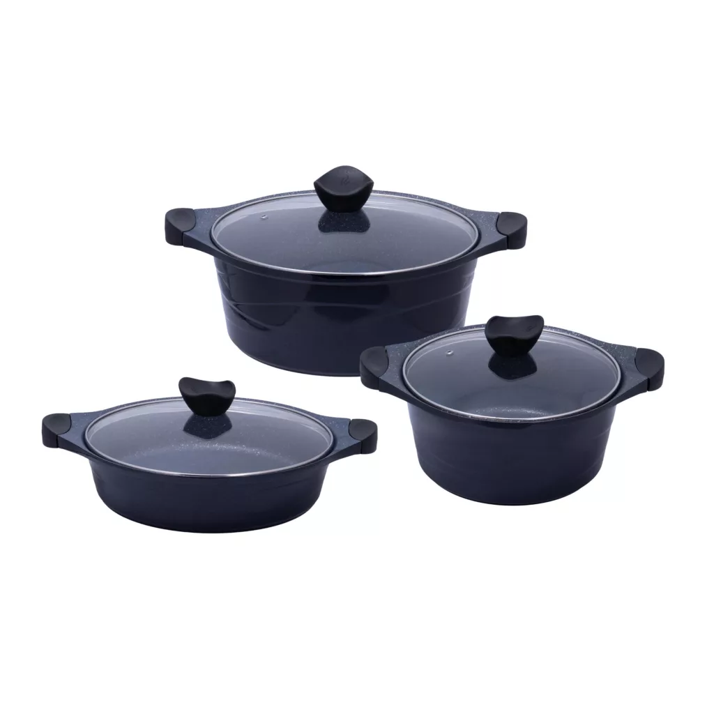 سرویس قابلمه و تابه تفلون 6 پارچه عروس مدل موج