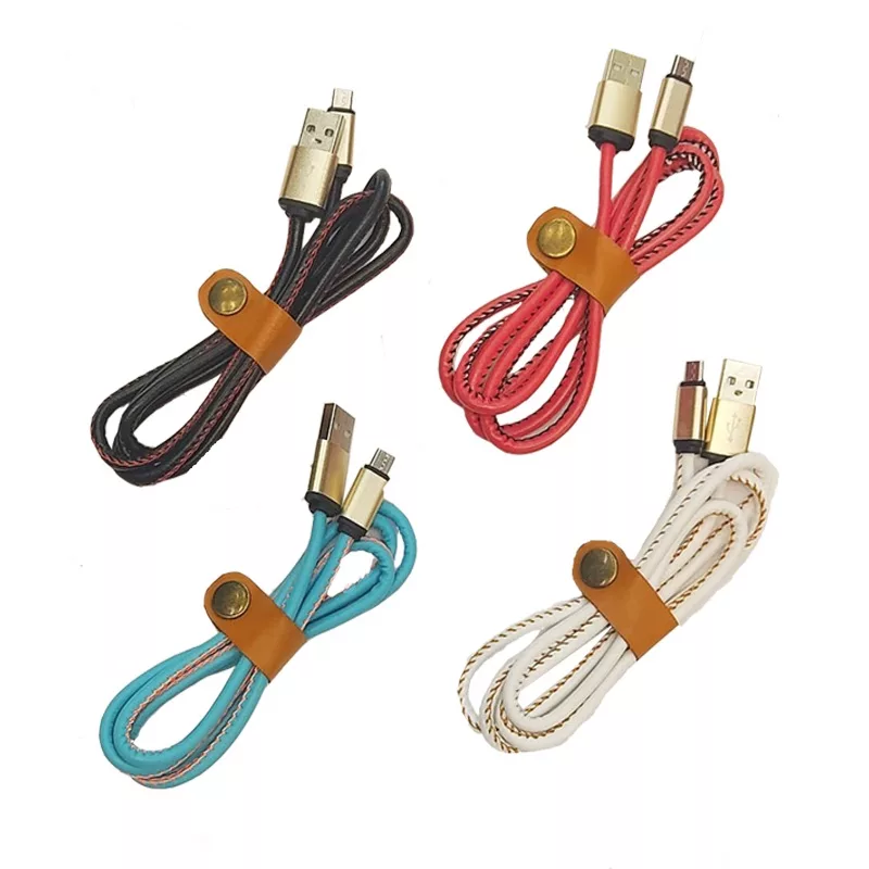 کابل تبدیل USB به MicroUSB مدل چرمی طول 1متر