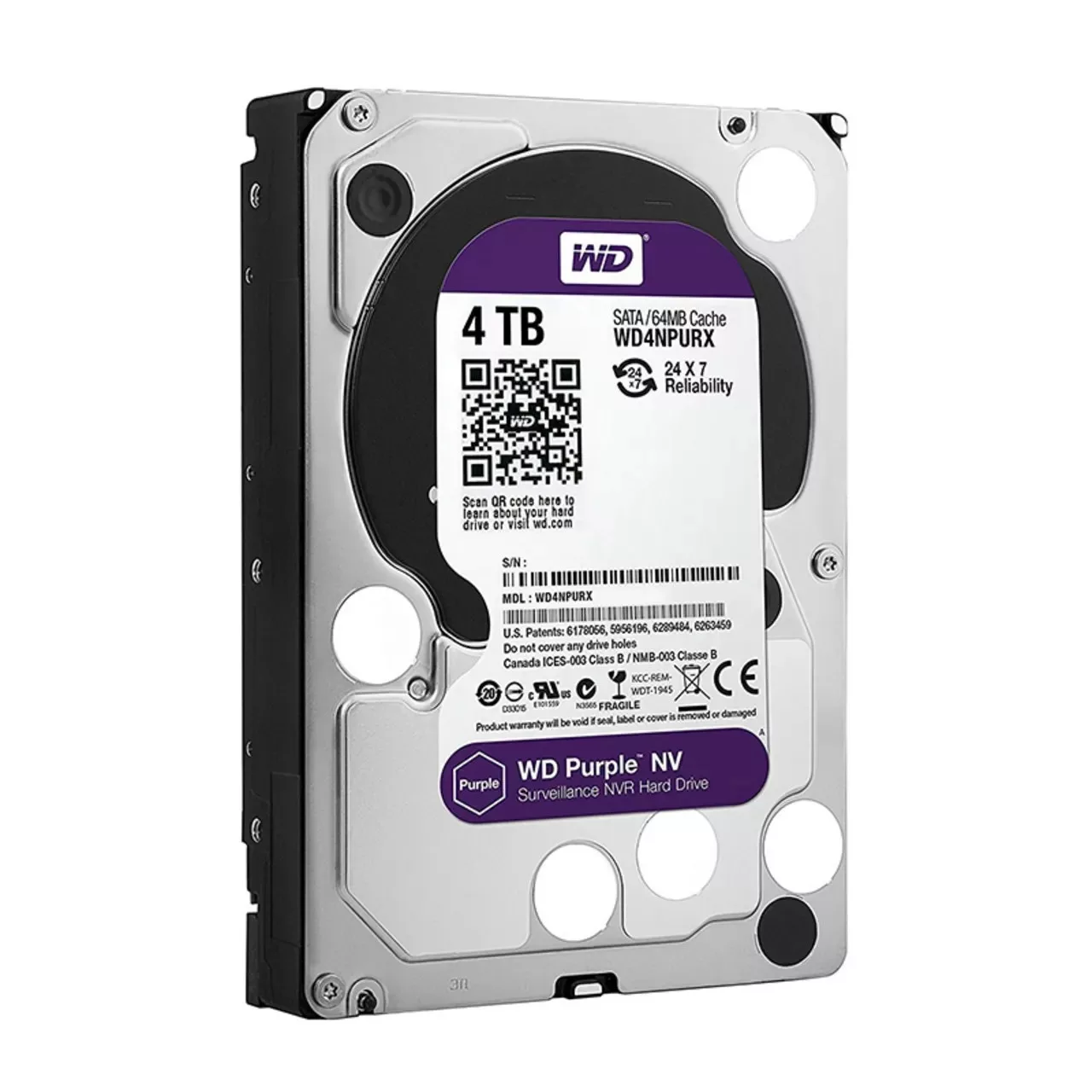 هارد دیسک اینترنال وسترن دیجیتال با رابط SATA 3.0 مدل  بنفش WD40PURX ظرفیت 4 ترابایت