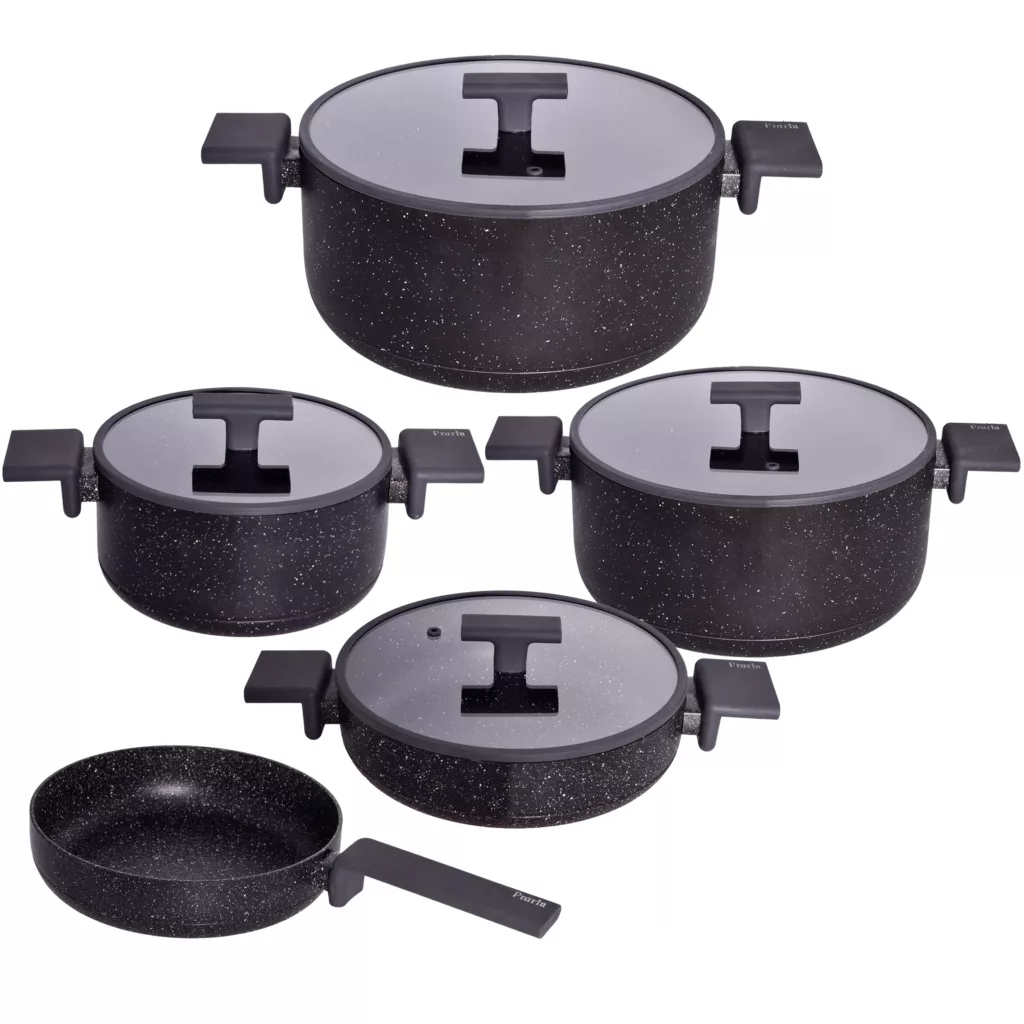 سرویس قابلمه و تابه گرانیتی 9 پارچه پرارین مدل ESTIMA کد 4321