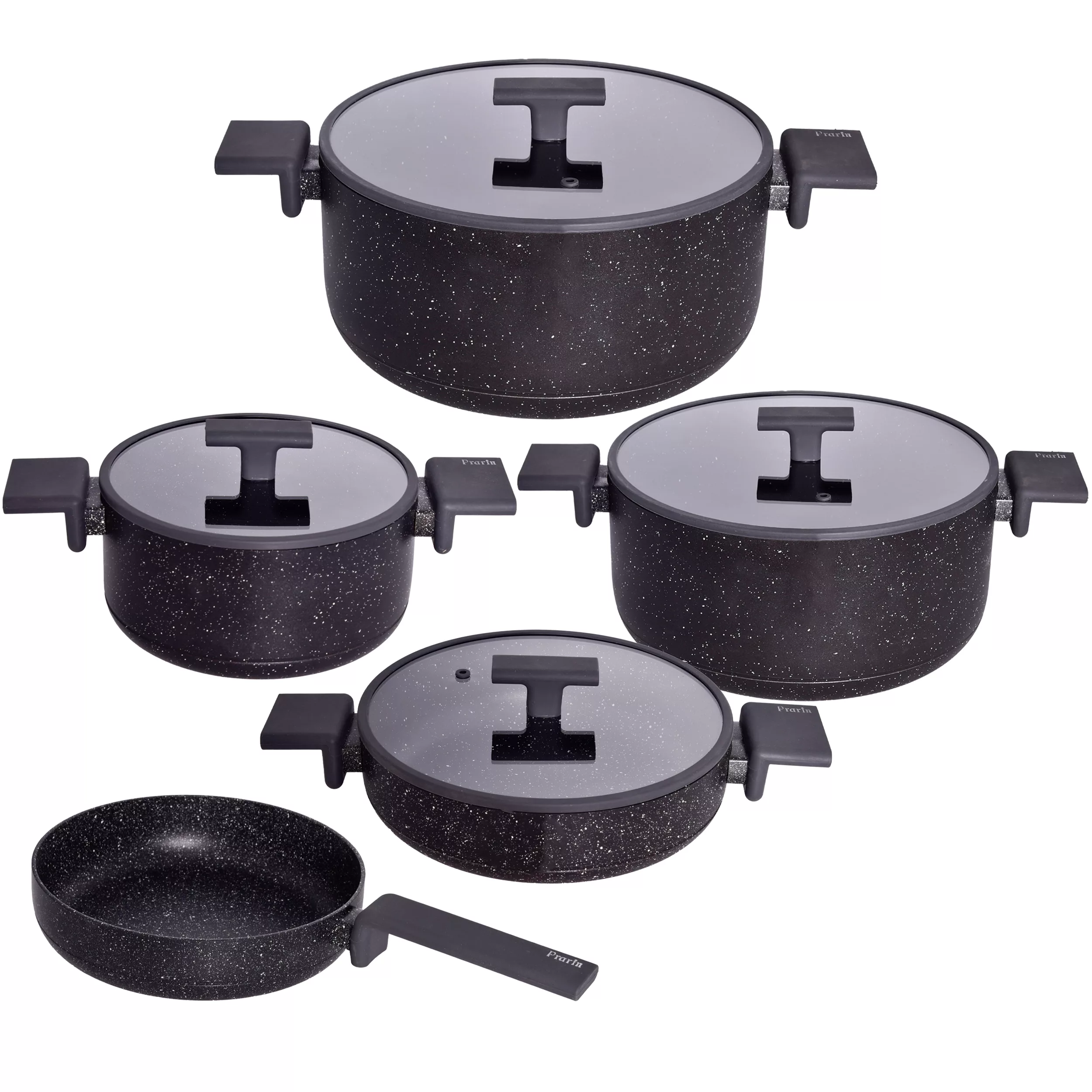 سرویس قابلمه و تابه گرانیتی 9 پارچه پرارین مدل ESTIMA کد 4321