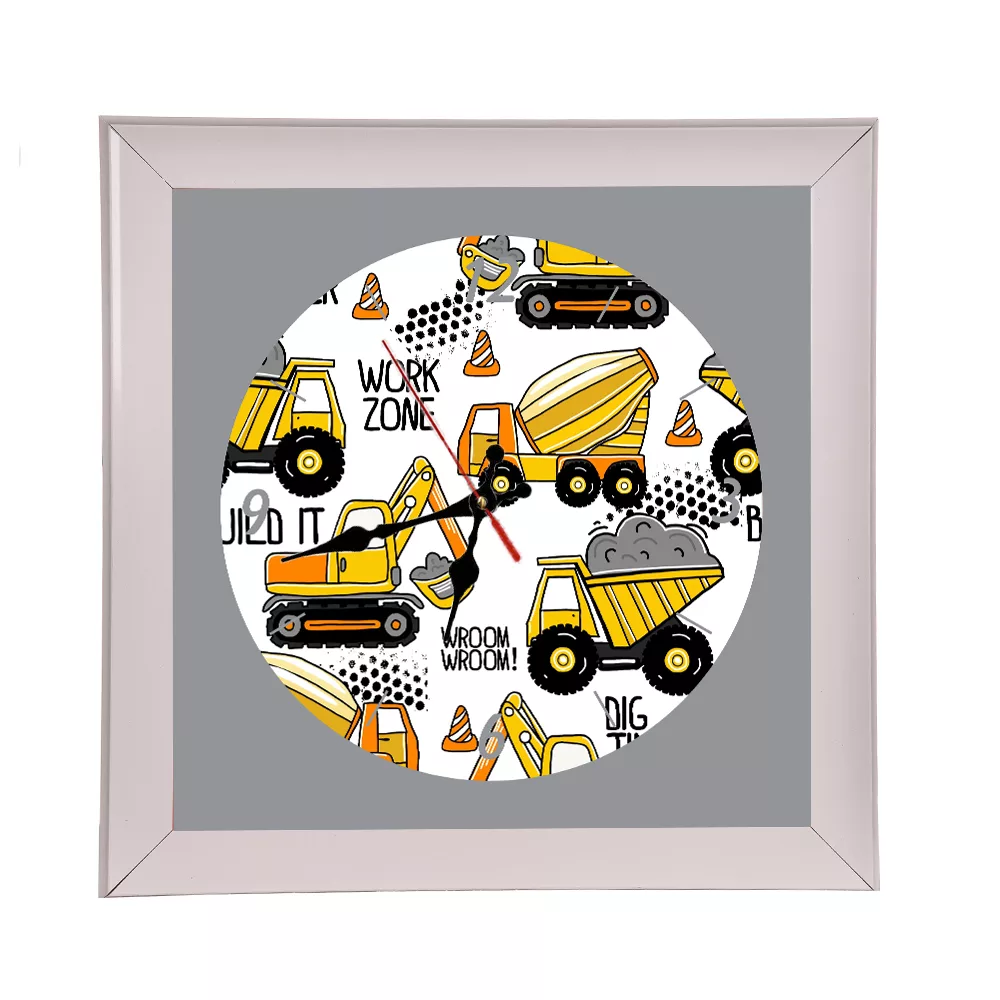 لوستر اتاق کودک مدل ماشین سنگین کودکانه به همراه اباژور و ساعت