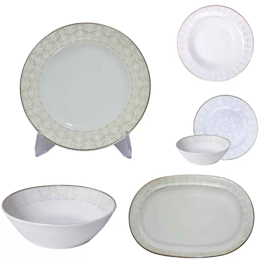 سرویس غذا خوری 26 پارچه چینی مقصود  مدل دلاریس لوستر