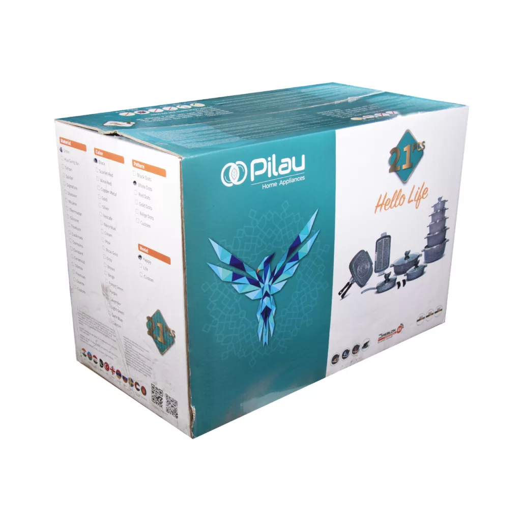 سرویس قابلمه 21 پارچه پیلو کد 4030 مدل اسنو