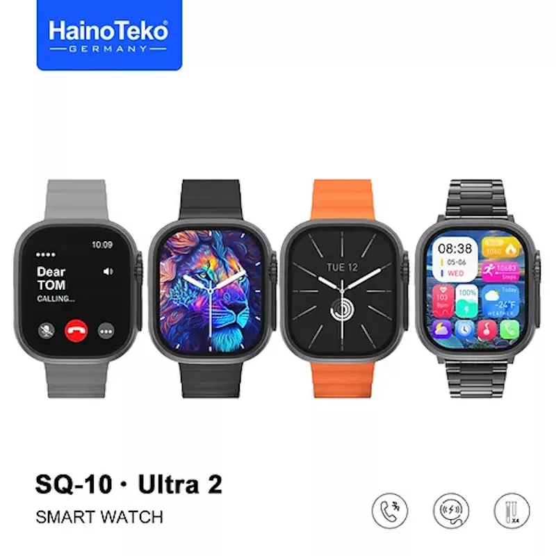 ساعت هوشمند هاینو تکو مدل BGH ULTRA 2 BEST  دارای قابلیت های کنترل موسیقی، شمارنده ضربان قلب، گام شمار، قابلیت مکالمه از طریق بلوتوث، پشتیبانی از زبان فارسی، بند سیلیکون