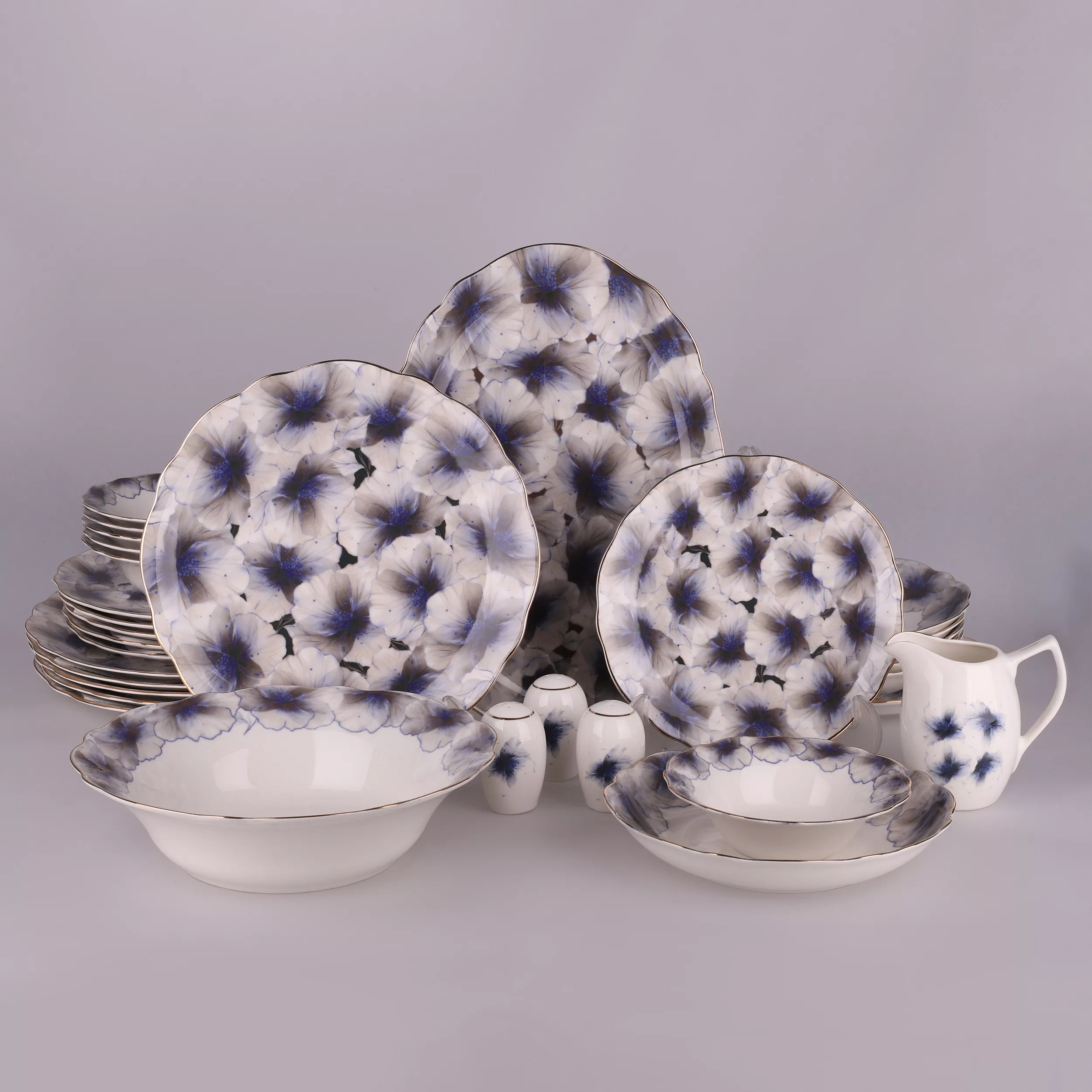 سرویس غذاخوری 31 پارچه الیزابت طرح ویولت مدل ملبورن