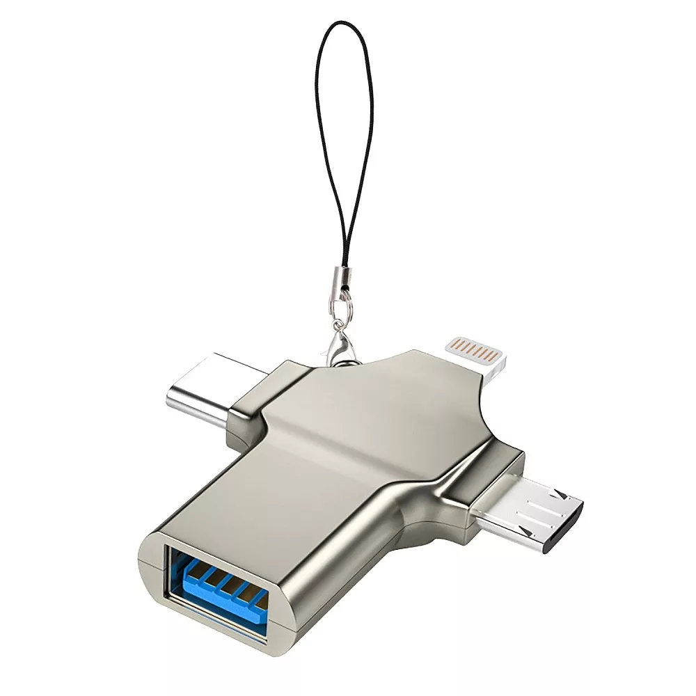مبدل USB 3.0 OTG به USB-C/ MICROUSB/ لایتنینگ مدل Luxury