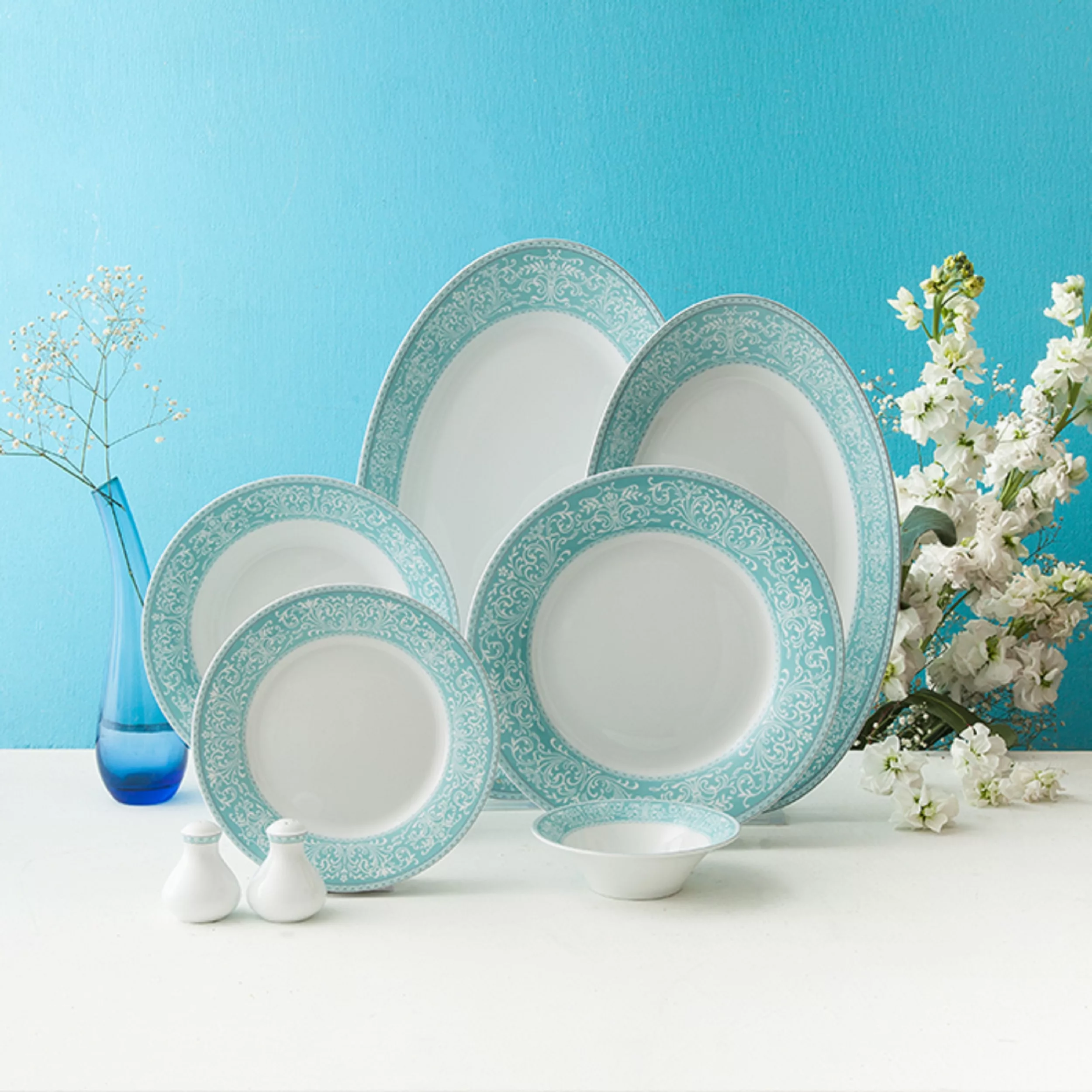 سرویس غذاخوری 35 پارچه چینی زرین ایران مدل شهرزاد ورونا درجه 3