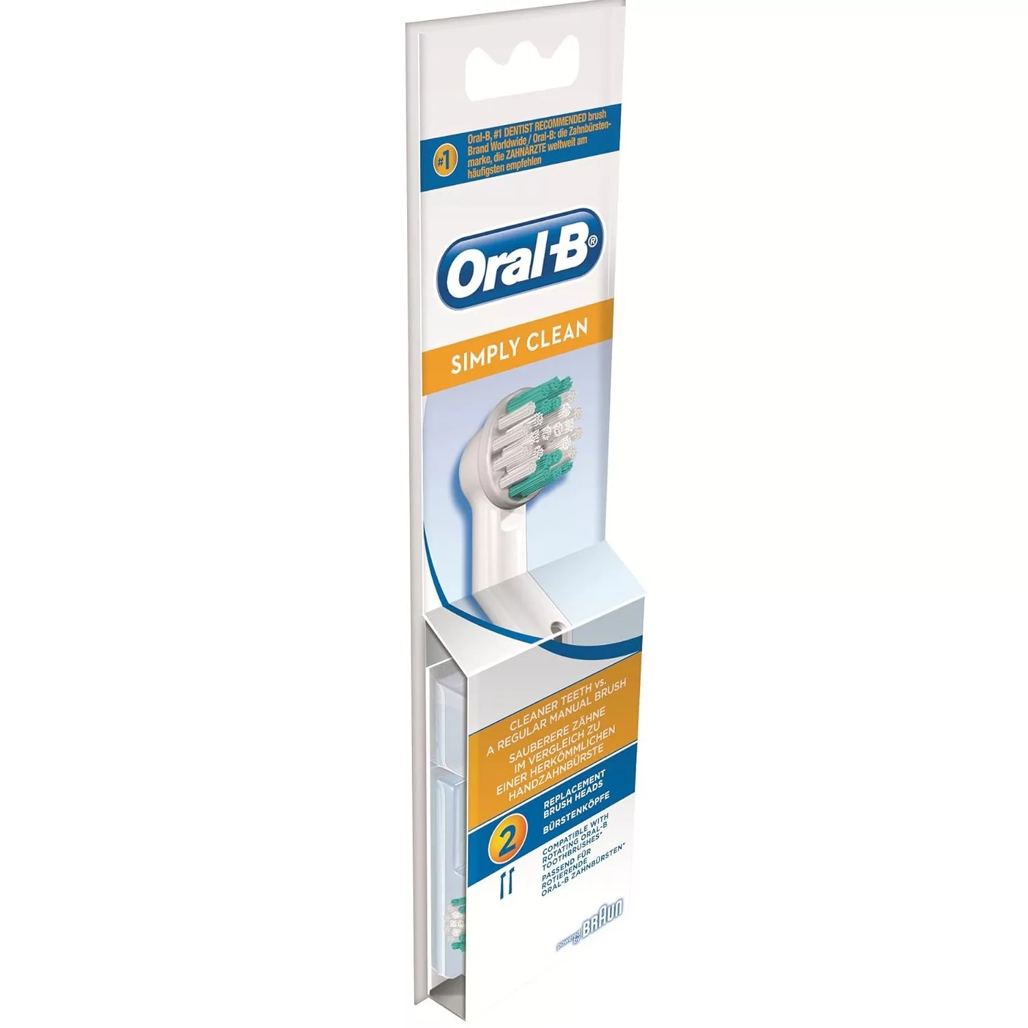 سری یدک مسواک برقی اورال-بی مدل SIMPLY CLEAN بسته دو عددی