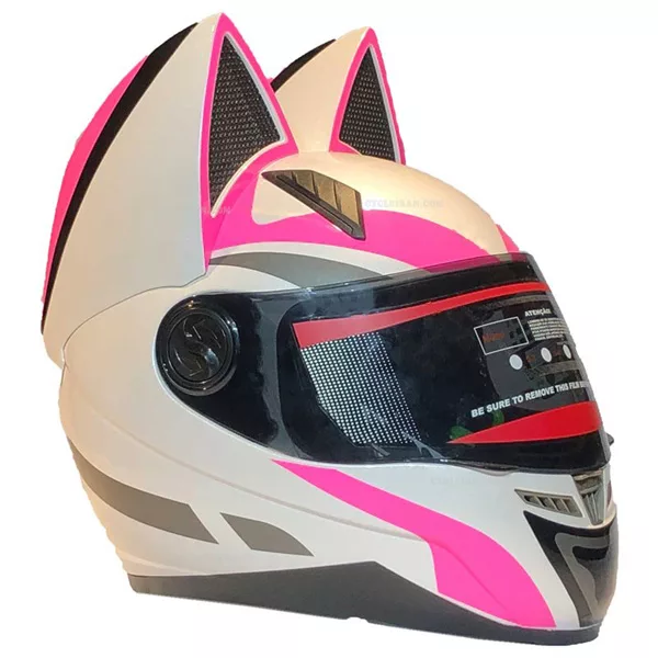 کلاه کاسکت نوترینوس مدل دخترانه خرگوشی فک ثابت