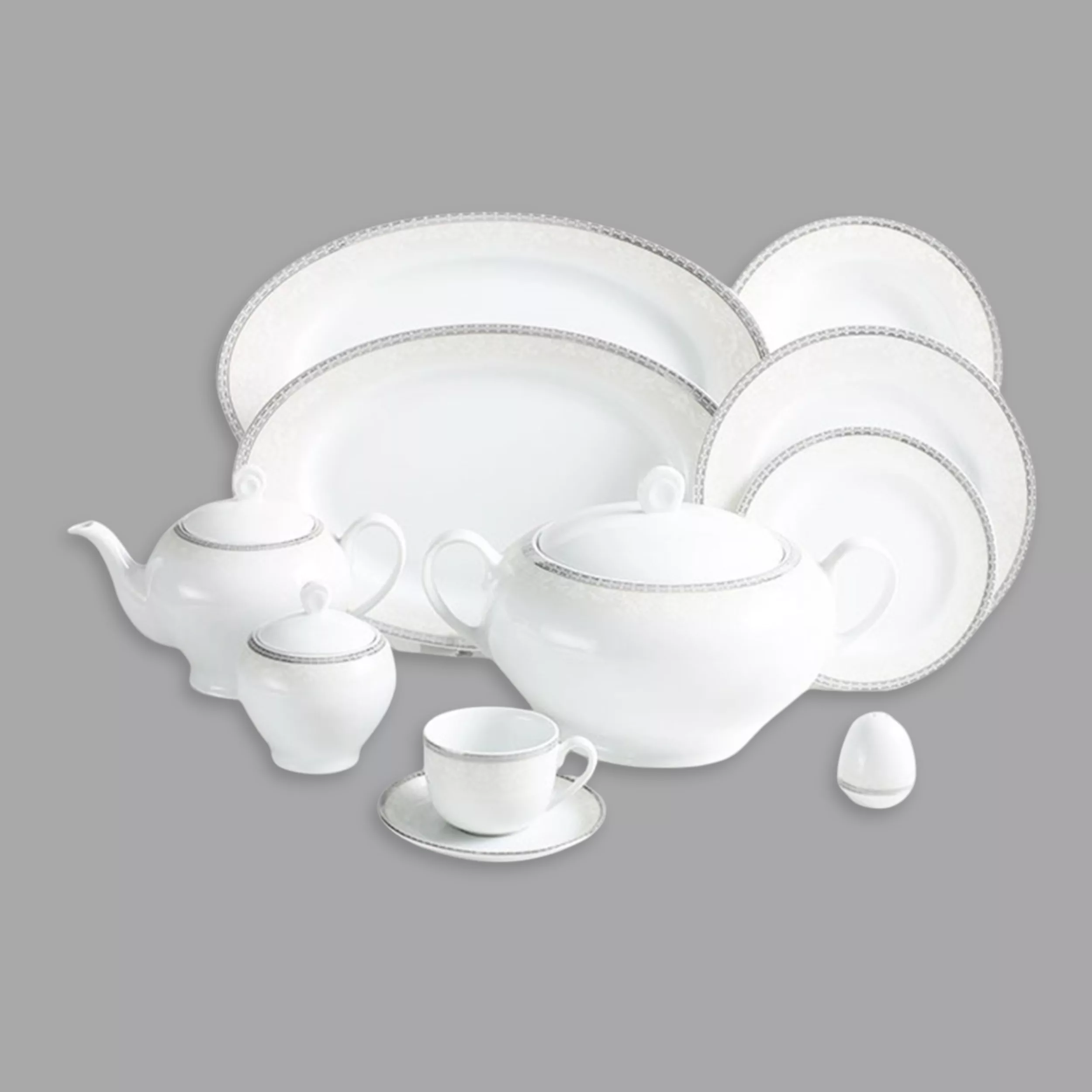 سرویس غذاخوری 102 پارچه 12 نفر چینی زرین ایران مدل ایتالیا اف ریوا درجه عالی