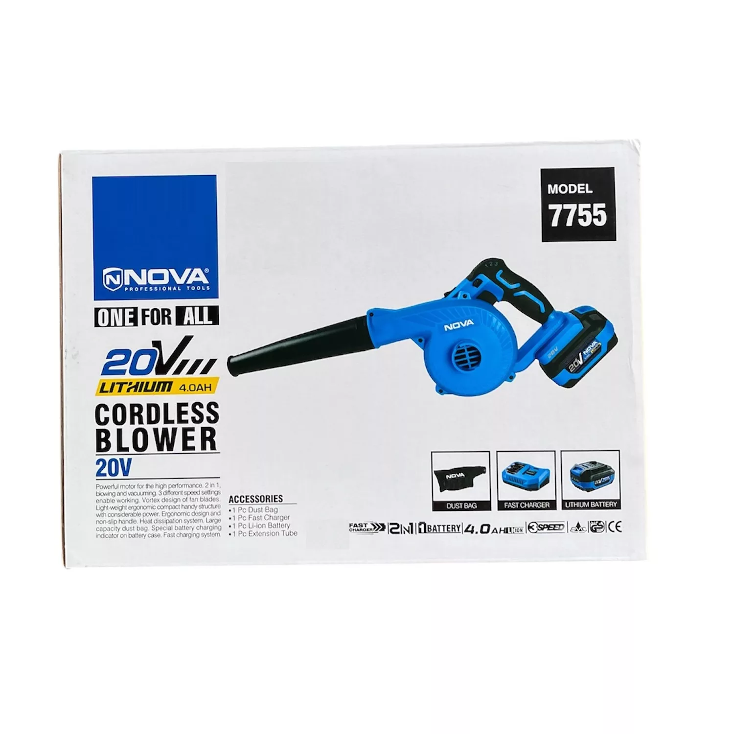 دستگاه دمنده و مکنده شارژی 230 وات نووا مدل 7755