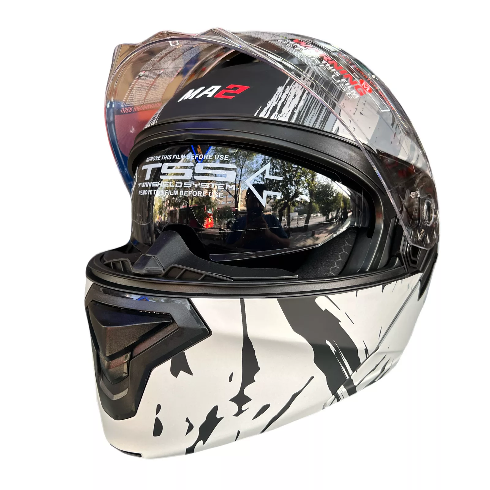 کلاه کاسکت چانه‌ متحرک Ma2 مدل 963 grey