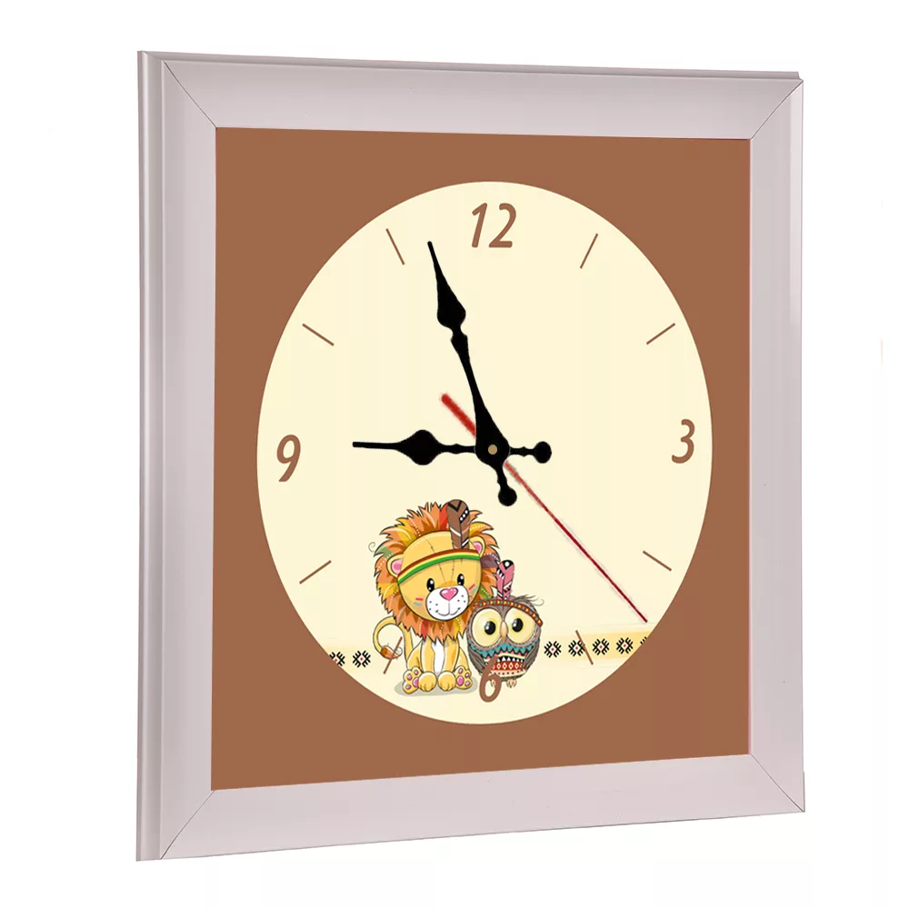 لوستر اتاق کودک مدل جغد و شیر به همراه آباژور رومیزی و ساعت دیواری