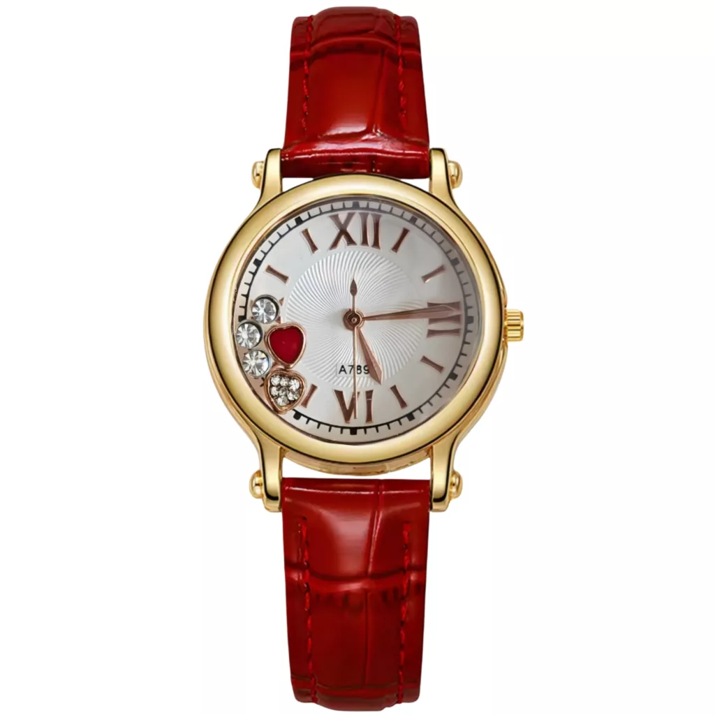 ساعت مچی عقربه‌ای کوارتز زنانه مدل مینیمال لوکس بند چرم صفحه شنی کد ۴