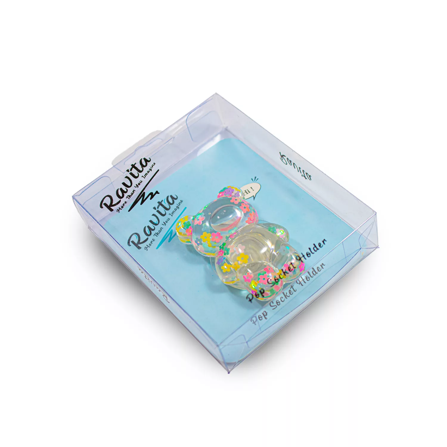 پایه نگهدارنده گوشی موبایل پاپ سوکت راویتا مدل خرس گلی