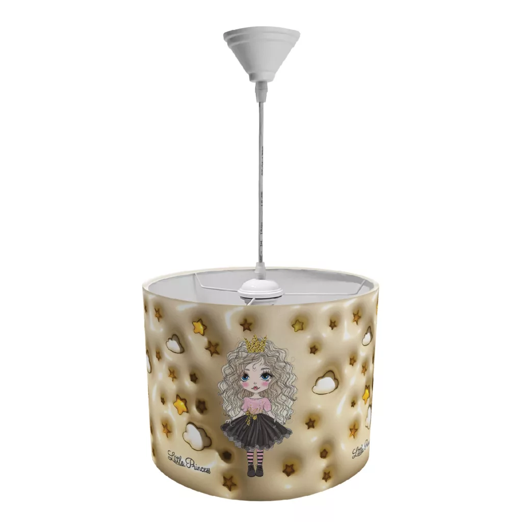 لوستر کودک طرح دختر موفرفری مدل LBR-PD-006