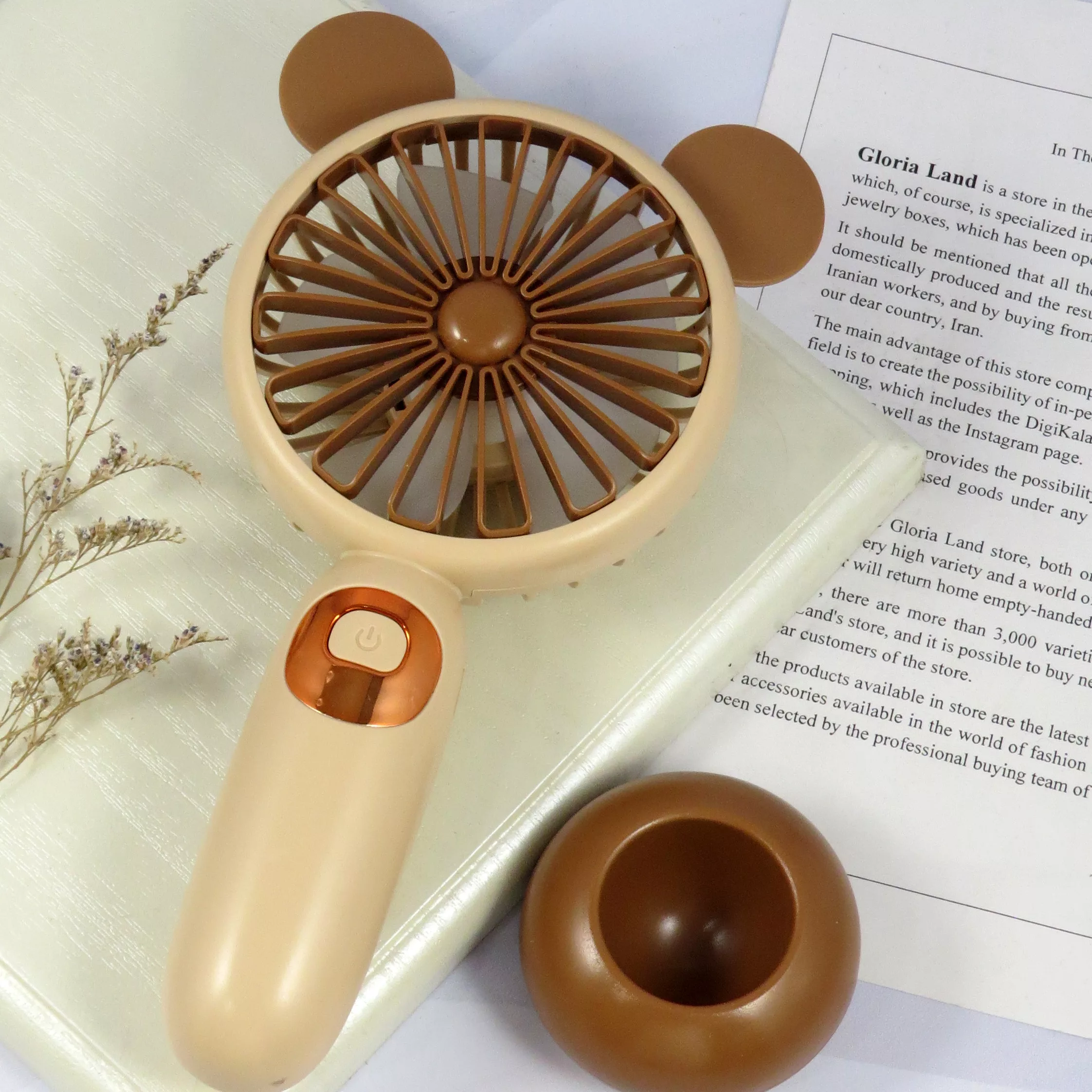 پنکه همراه مدل دستی و رومیزی کد GLnd00014 ظرفیت 500 میلی آمپر ساعت