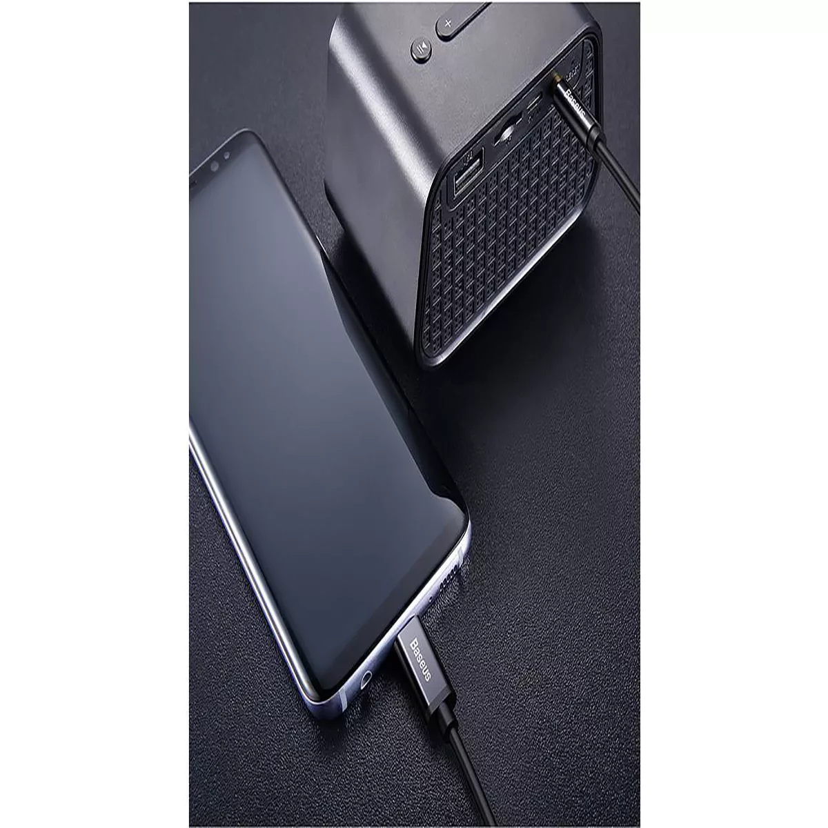 کابل تبدیل USB-C به AUX باسئوس مدل CAM01 طول 1.2 متر