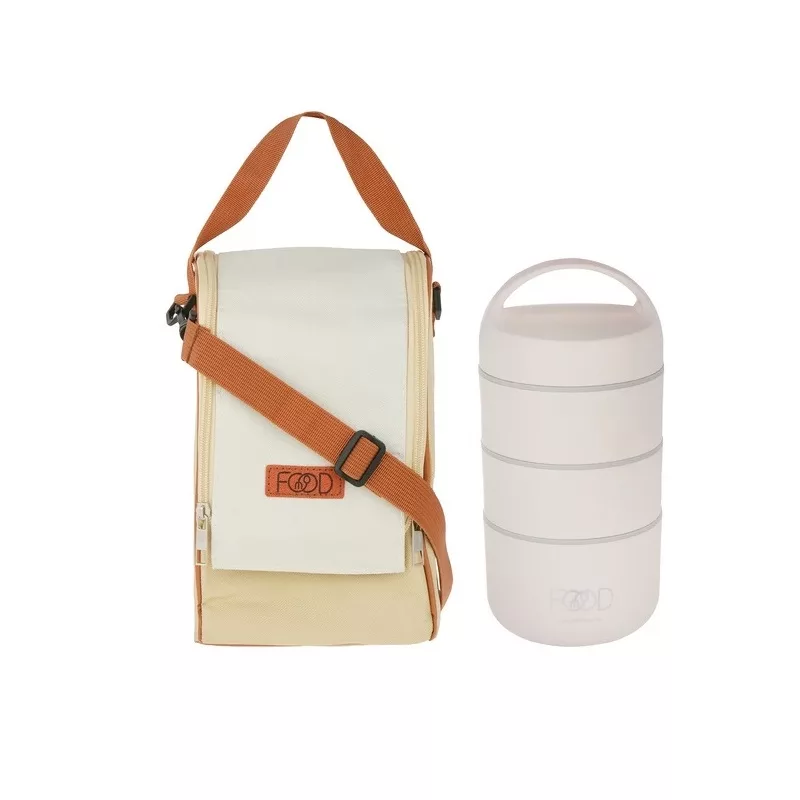 ظرف سفری مدل سه طبقه استیل به همراه کیف