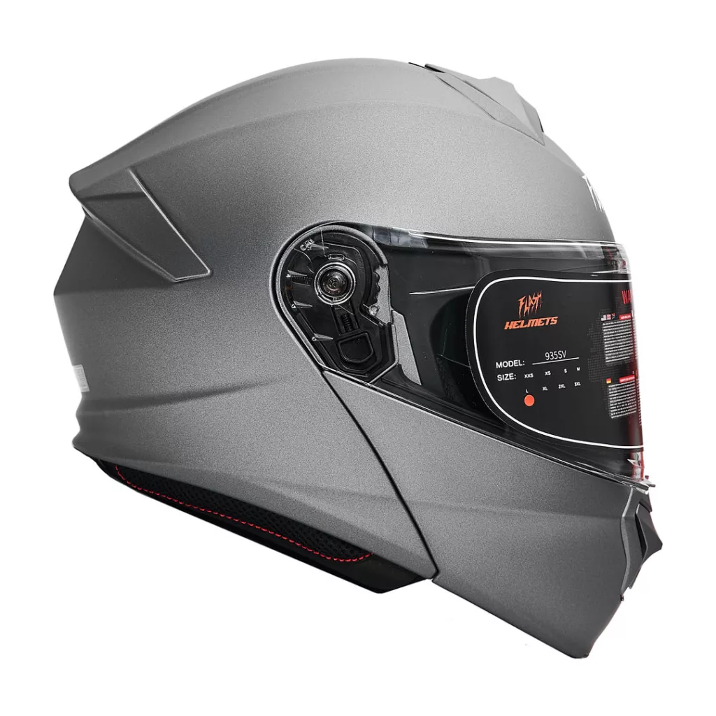 کلاه کاسکت فک متحرک فلش مدل 935Ssv titanium gray