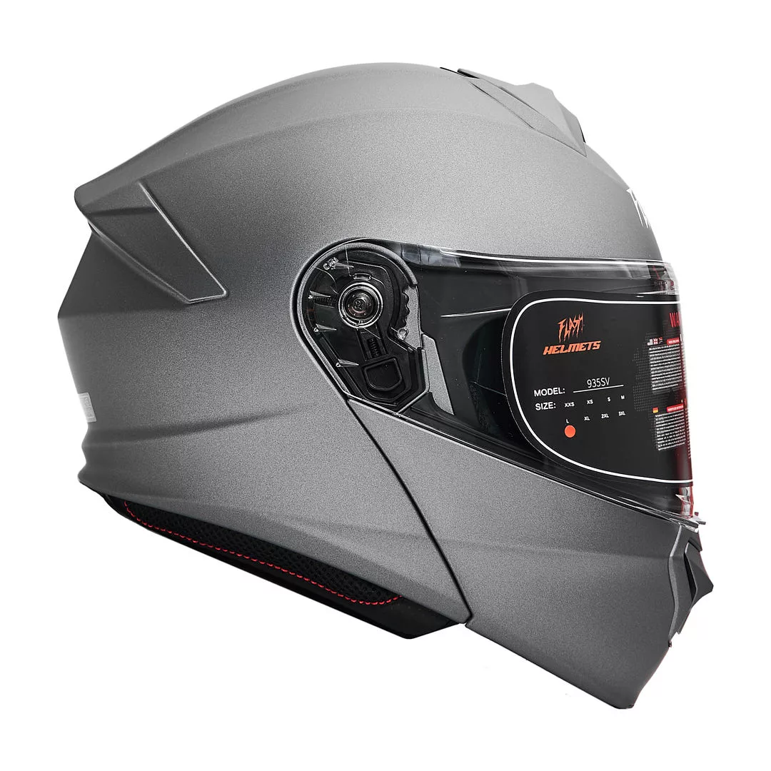 کلاه کاسکت فک متحرک فلش مدل 935Ssv titanium gray