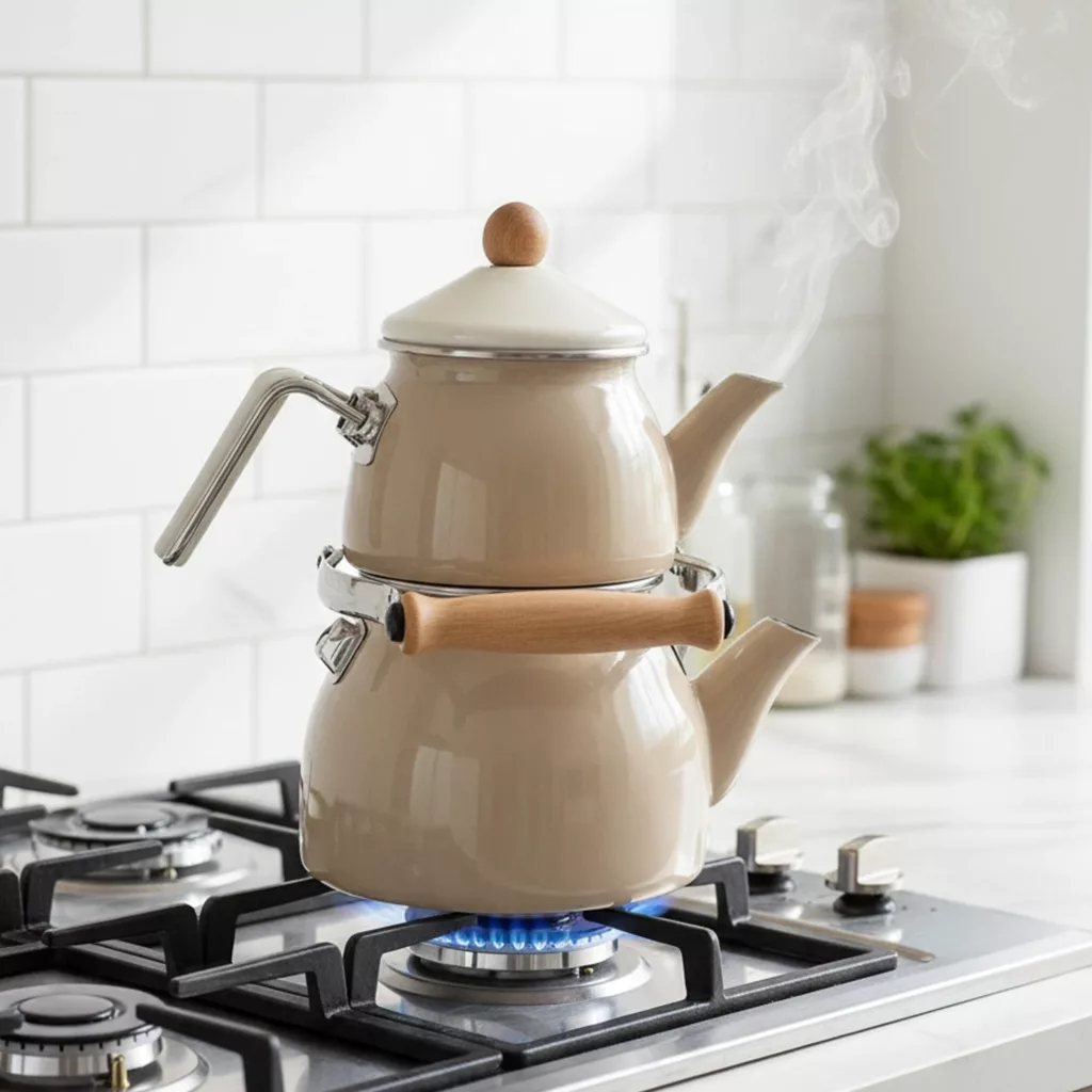 کتری و قوری شاهین مدل BEJ-PRL گنجایش کتری 2.1 لیتر گنجایش قوری 1.1 لیتر