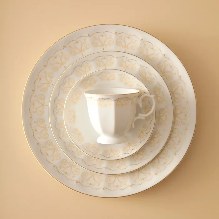 سرویس غذاخوری 103 پارچه چینی زرین ایران مدل نئوکلاسیک هیلدا درجه عالی