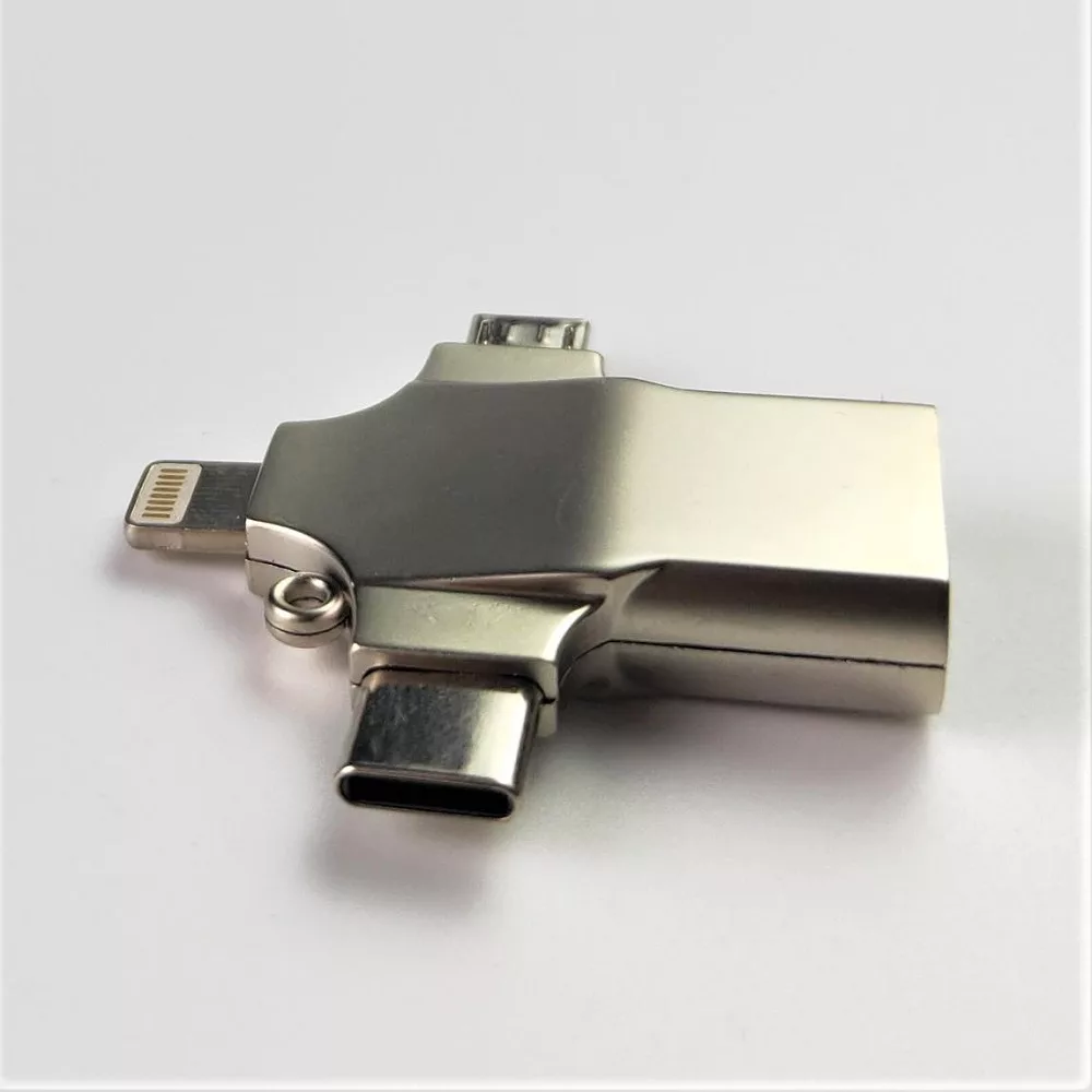 مبدل USB 3.0 OTG به USB-C/ MICROUSB/ لایتنینگ مدل Luxury