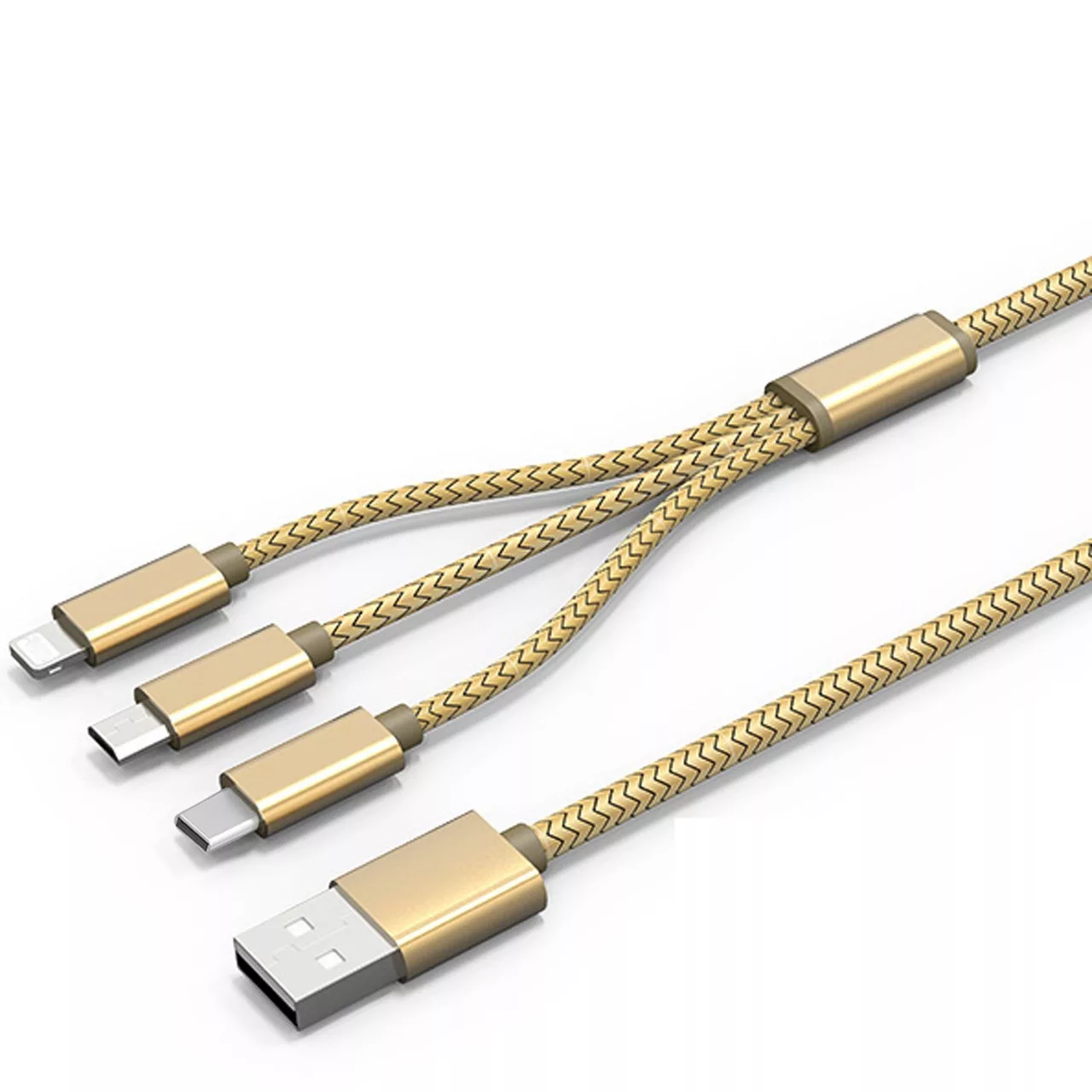 کابل تبدیل USB به MicroUSB/Lightning/Type-c مدل Combination 3 In 1 به طول 1.2 متر